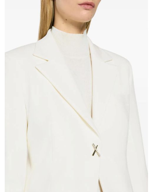 Blazer Monopetto Con Decorazione di Genny in White