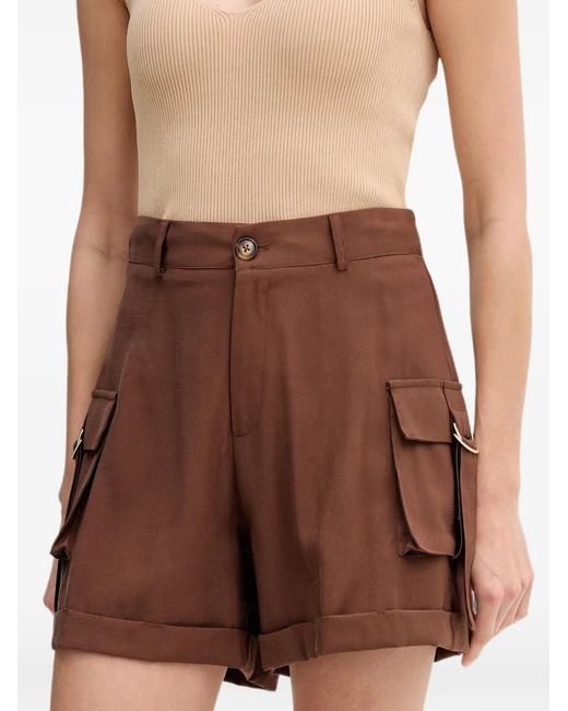 GAUDI Brown Cargo Turn-Up Shorts