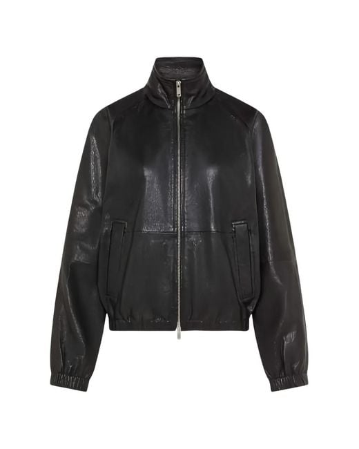 Seventy Black High-Neck Bomber Jacket