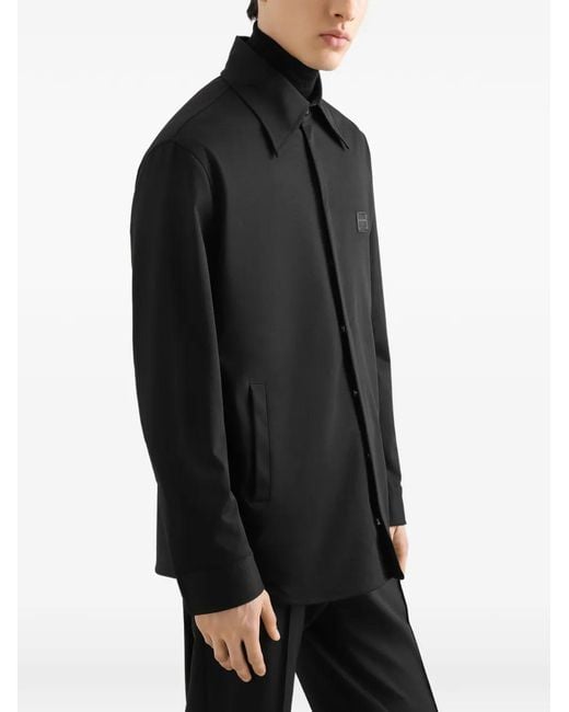 Dolce & Gabbana Black Technical Fabric Shirt With Tag for men