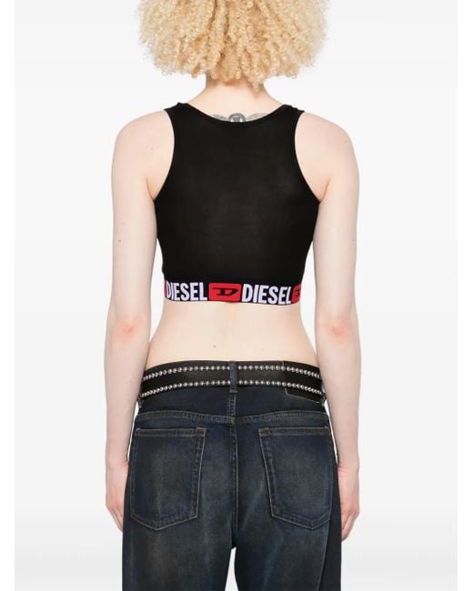 DIESEL Sandra-D-Core Cropped Top in het Black