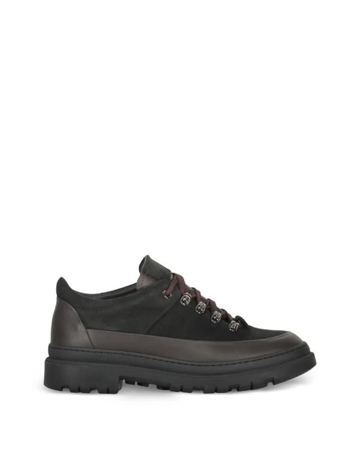 Moorer Black Roque Lace-Up Leather Hiking Boots for men