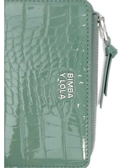 Bimba Y Lola Green Portemonnaie mit Kroko-Effekt
