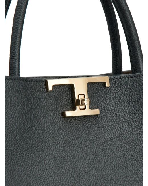 Tod's Black Medium T Timeless Leather Tote Bag