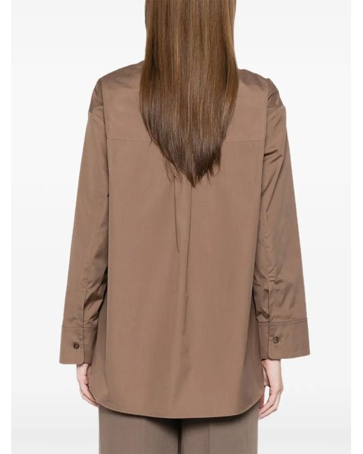 Max Mara Brown Drawstring Pocket Shirt