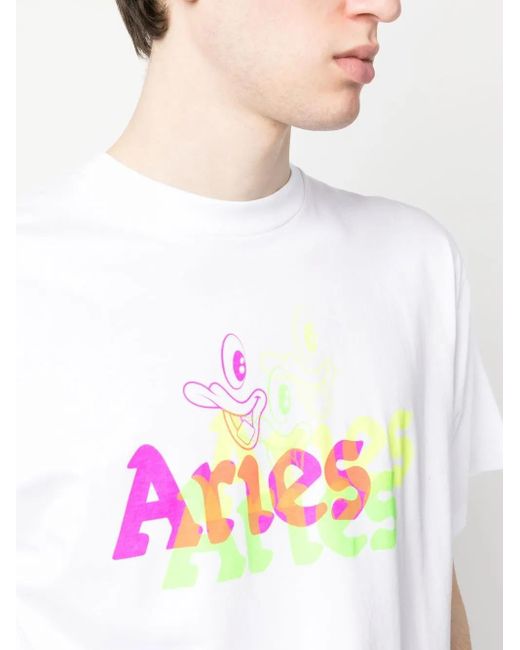 Aries T-Shirt Mit Logo-Print in White für Herren
