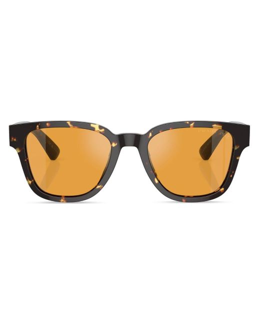 Prada Brown Tortoiseshell-effect D-frame Sunglasses for men