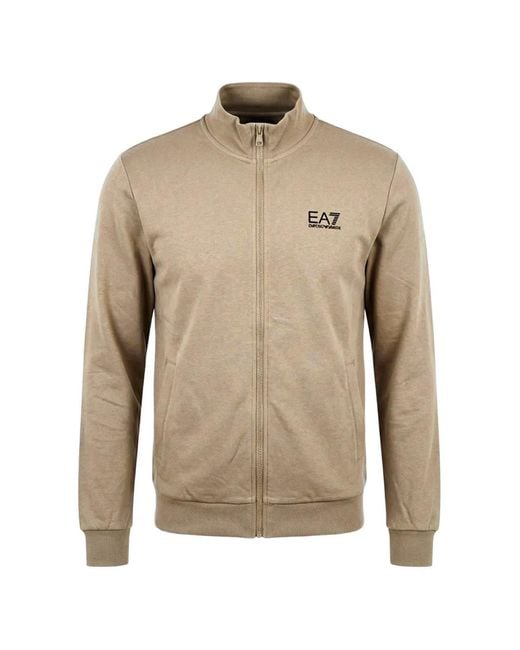 EA7 Pullover Mit Logo-Print in Natural für Herren