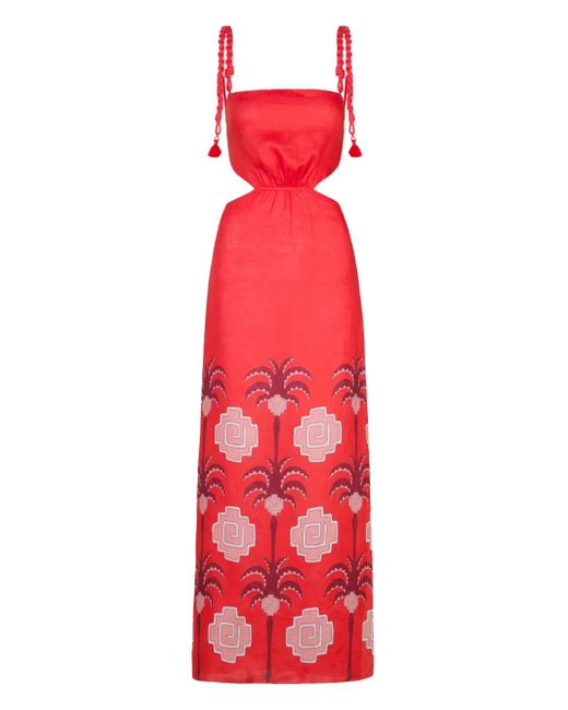 Johanna Ortiz Red Kleid mit Cut-Outs