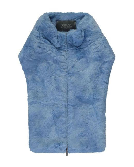 Lorena Antoniazzi Blue Faux-Fur Collar