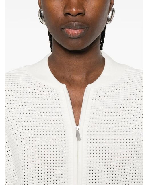 P.A.R.O.S.H. White Renfield Zip-Up Cardigan