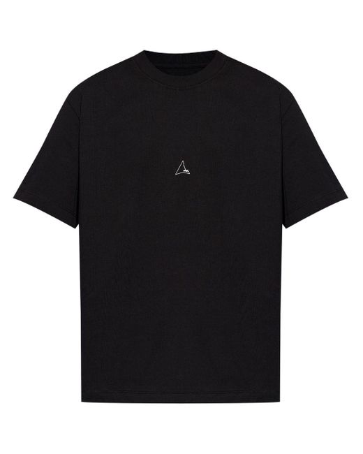 Roa Black Logo-print Cotton T-shirt for men