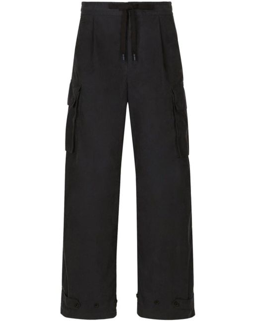 Pantalones cargo con placa del logo Dolce & Gabbana de hombre de color Black