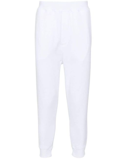 DSquared² White Logo-print Tapered Track Pants for men
