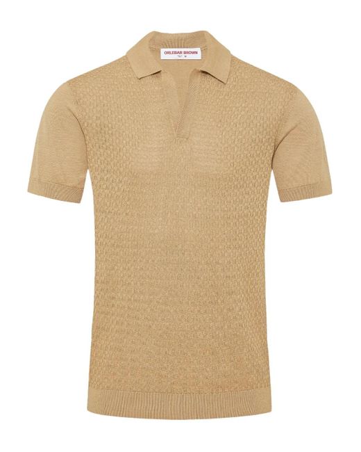 Polo Horton di Orlebar Brown in Natural da Uomo
