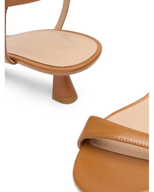 Stuart Weitzman Natural Wrap Leather Sandals