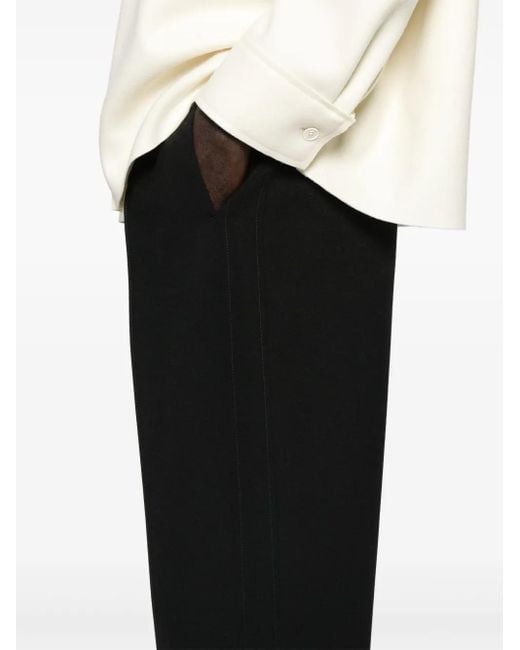 Jil Sander Wollen Broek Met Textuur in het Black voor heren