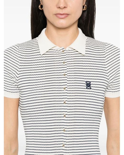 Sandro White Striped Jumpsuit