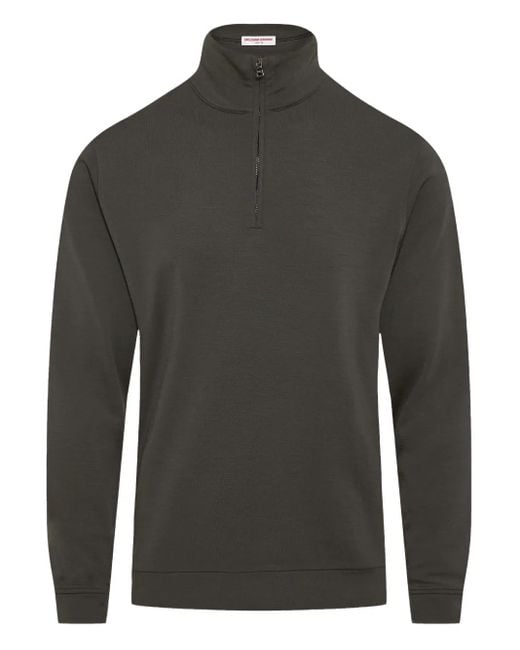 Orlebar Brown Gray Isar Graphite Merino Half-Zip Sweater for men