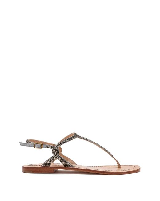 Maliparmi White Beaded Sandals