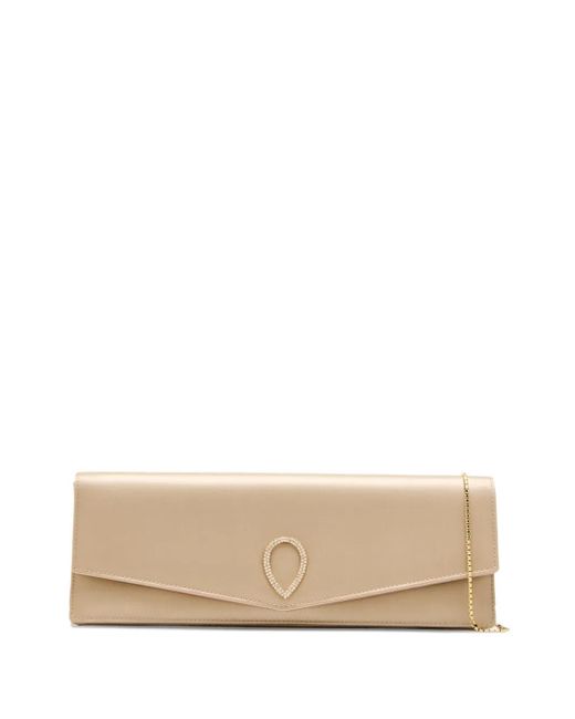 JENNIFER CHAMANDI Natural Pearl-Embellished Clutch Bag