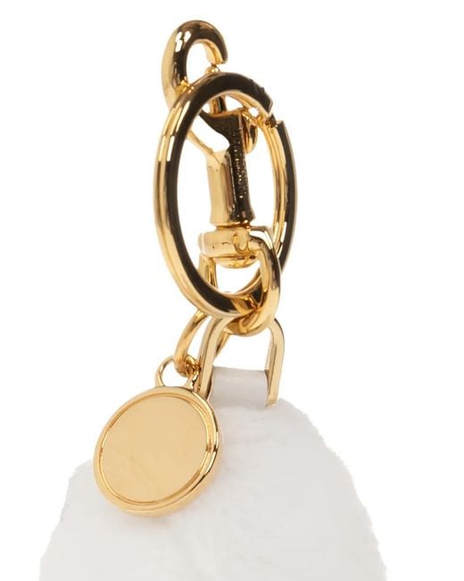 Moschino White Goose-Pendant Keyring for men