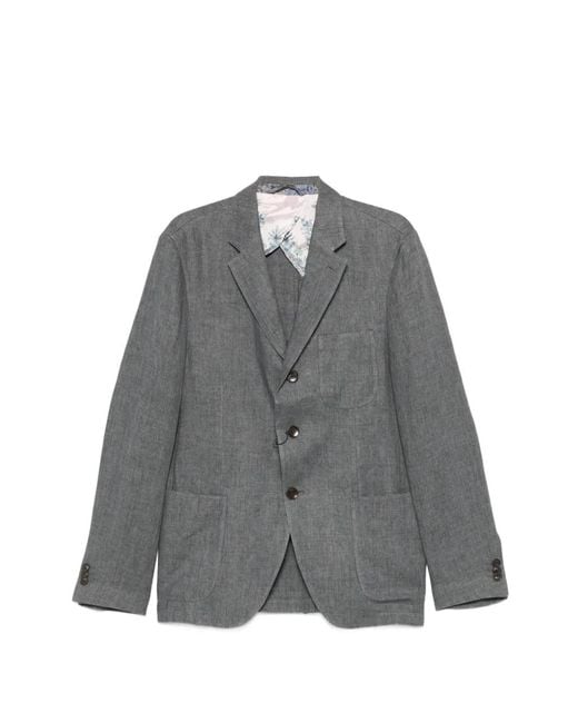 Etro Gray Blazer With Patch Pockets for men