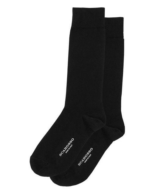 Calcetines con ribete de canalé Scarosso de hombre de color Black