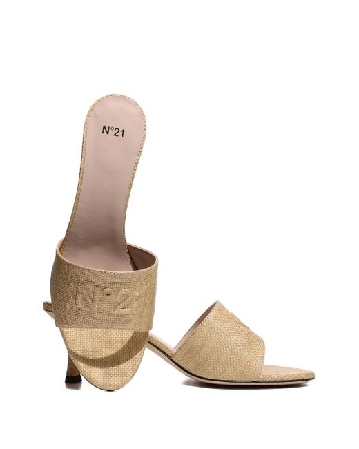 N°21 Natural 60Mm Logo-Embossed Interwoven Sandals