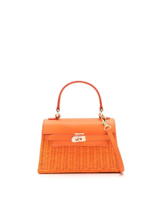 Serpui Orange Justine Woven-wicker Mini Bag