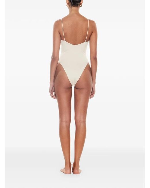 Myra Swim White Yves High-Leg Swimsuit