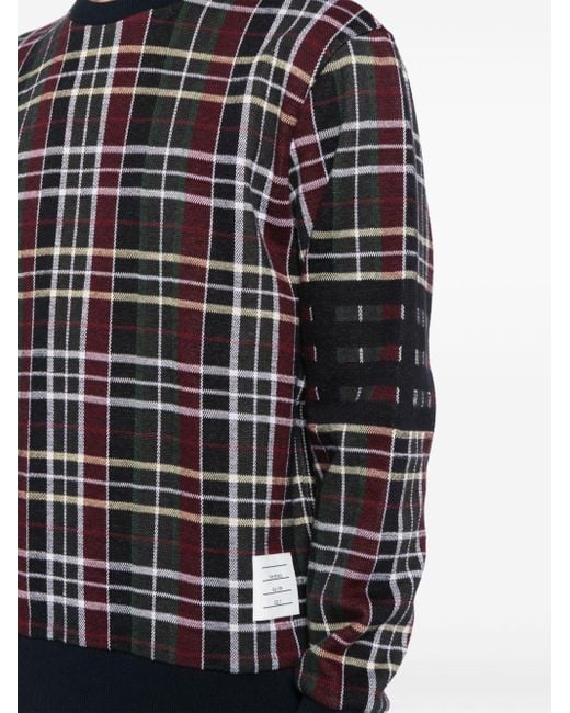 Thom Browne Checked Sweater in Black for Men Lyst UK