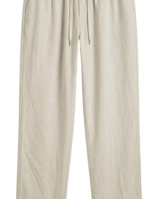 Cellar Door White Drawstring Elasticated Trousers for men