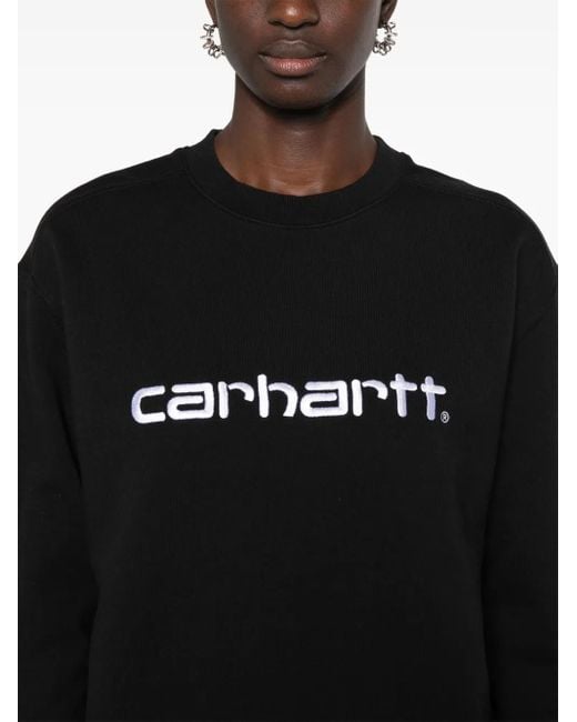 Carhartt Black Logo-Embroidered Cotton Sweatshirt