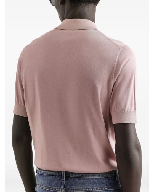 Dolce & Gabbana Pink Button-Fastening Short-Sleeve Polo Shirt for men