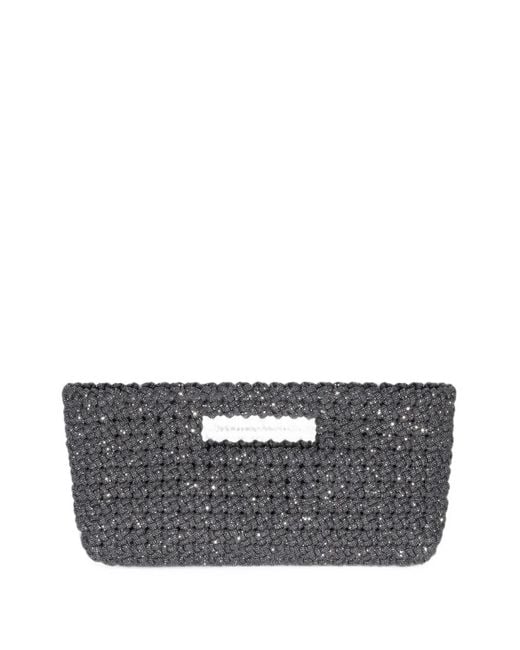 HIBOURAMA Gray Livia Gem Top-Handle Tote Bag