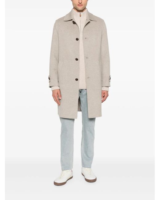 Eleventy Natural Single-Breasted Coat for men