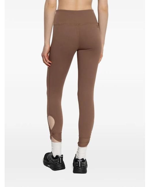 EA7 Brown Cut-Out Twisted-Detail Leggings