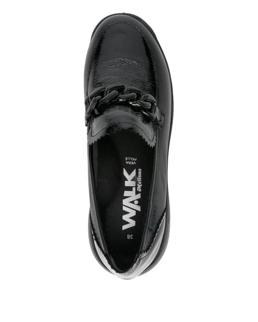 Melluso Black Chain-Embellishment Loafers