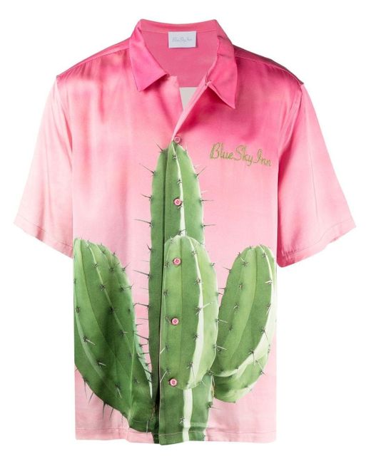 Camisa con motivo de cactus BLUE SKY INN de hombre de color Pink