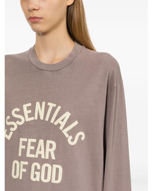 Essentials Sweater Met Logoprint in het Purple