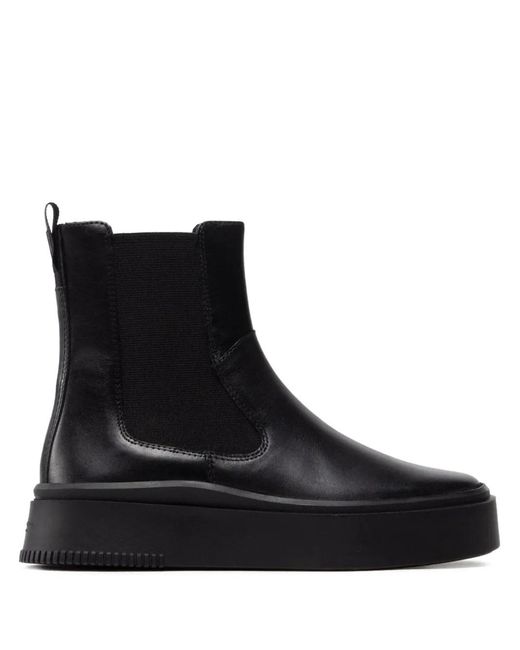 Vagabond Black Stacy Elastic-Panel Platform Boots