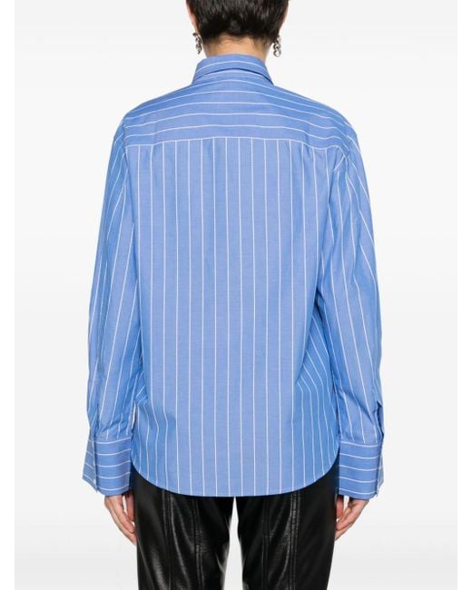 Sandro Blue Heart Cut-out Striped Shirt