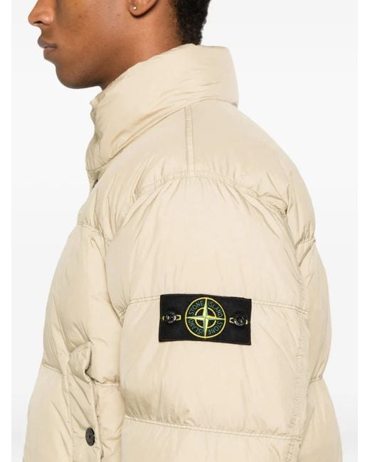 Stone Island Gesteppte Jacke mit Kompass-Patch in Natural für Herren
