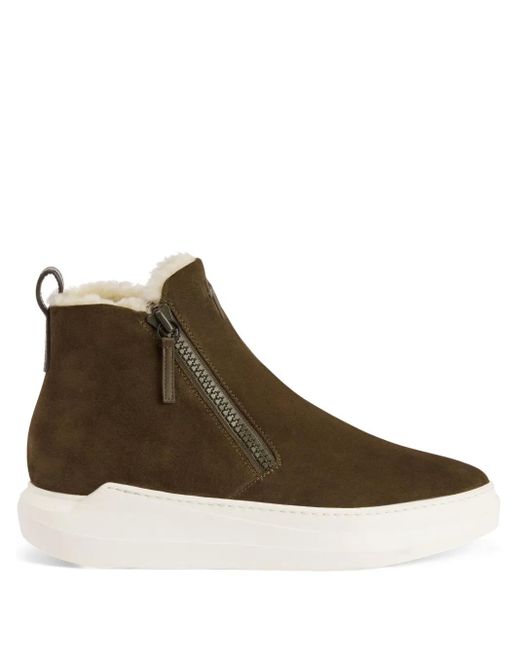 Giuseppe Zanotti Brown Conley High Double-Zip Sneakers for men