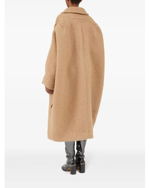 Maison Margiela Natural Oversized Effect Bouclé Mohair Coat