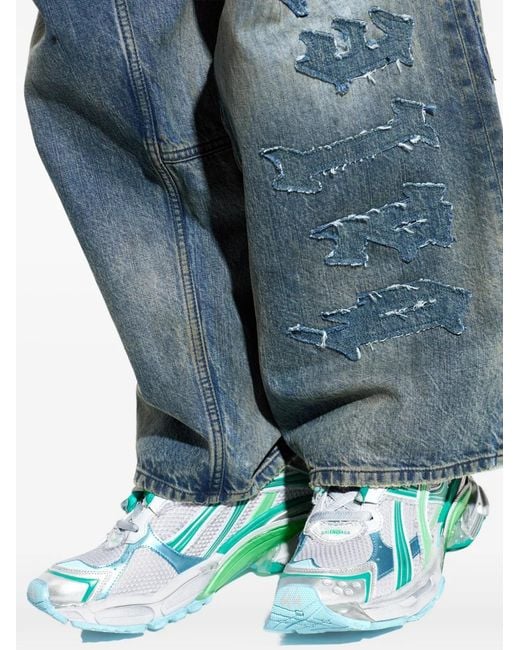 Balenciaga Green Runner Mesh-Panelled Sneakers for men