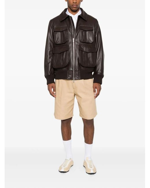 Simone Rocha Gray Multiple-Pocket Lambskin Leather Jacket for men