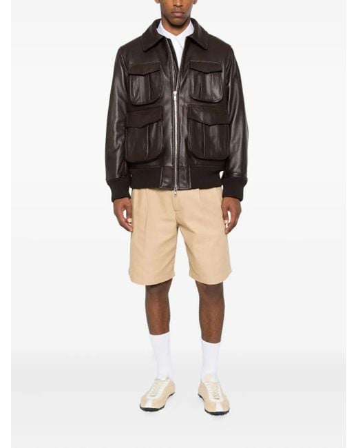 Simone Rocha Gray Multiple-Pocket Lambskin Leather Jacket for men