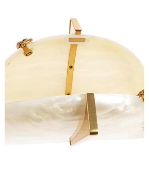 Cult Gaia Natural Laguna Chain-Link Clutch Bag